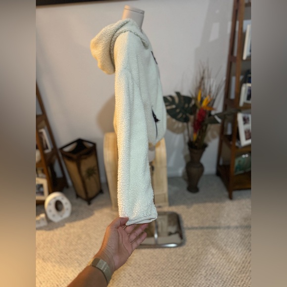 Tommy Jeans Hooded Sherpa Jacket Women's Snow-White S/P Small Full zip - Picture 3 of 8